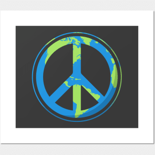 International World Peace World: Globe Peace Sign Posters and Art